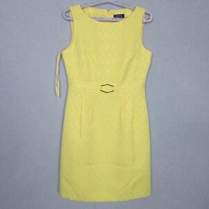 Tahari Arthur S Levine Sheath Dress Textured Belted Sleeveless Women's 6